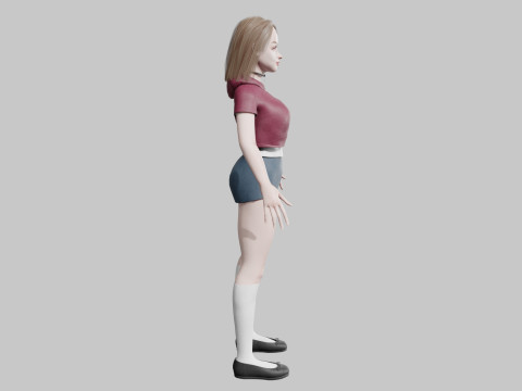 Cool cute Woman V32349 3D 模型