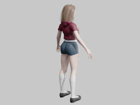 Cool cute Woman V32349 3D 模型