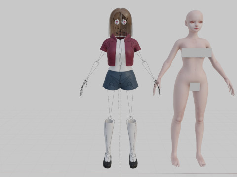 Cool cute Woman V32349 3D 模型
