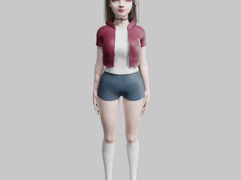 Cool cute Woman V32349 3D 模型