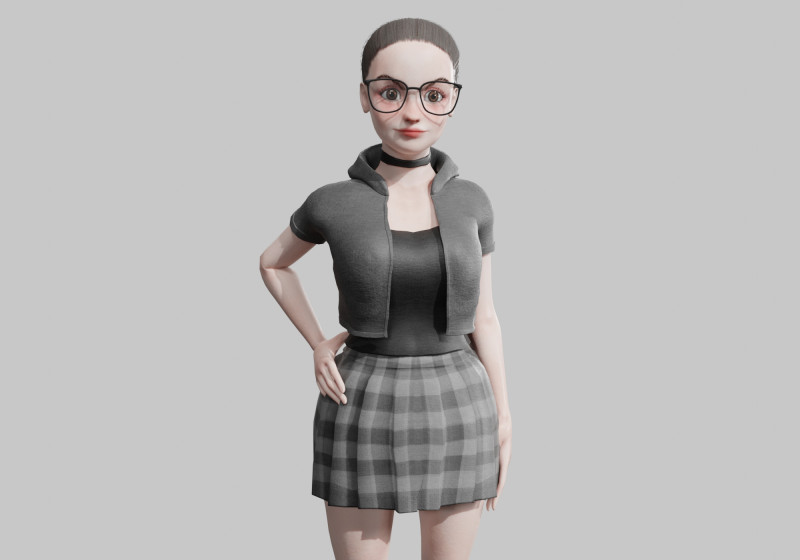 Cute Basic Woman V25360 3D Model .c4d .max .obj .3ds .fbx .stl .blend