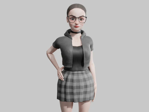 귀여운 베이직 여자 V25360 3D 모델