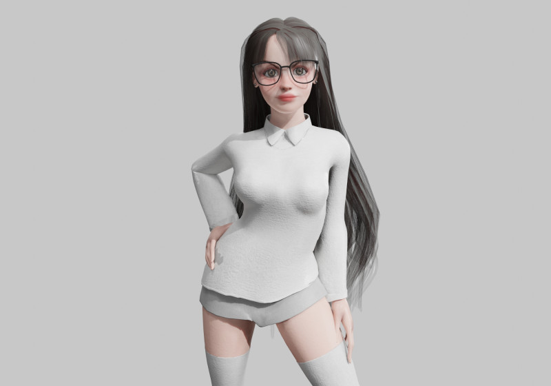Cute Beautiful woman V34645 3D 모델 .c4d .max .obj .3ds .fbx .stl .blend