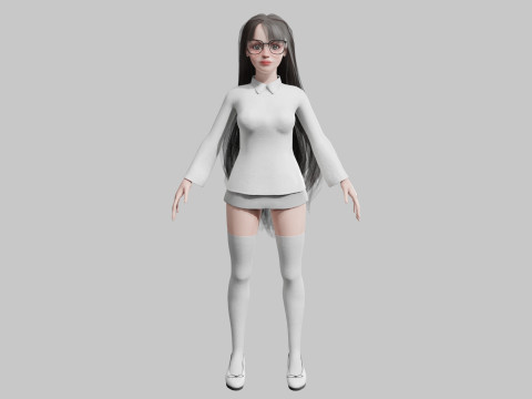 Cute Beautiful woman V34645 3D 모델