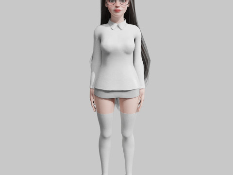 Cute Beautiful woman V34645 3D 모델