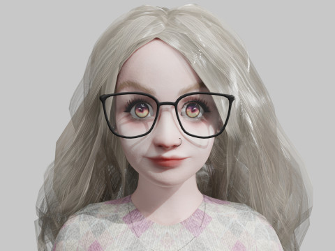Cute blond Woman V35174 3D 모델