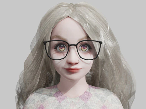 Cute blond Woman V35174 3D Model