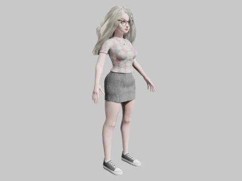 Cute blond Woman V35174 3D Model