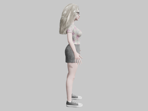 Cute blond Woman V35174 3D 모델
