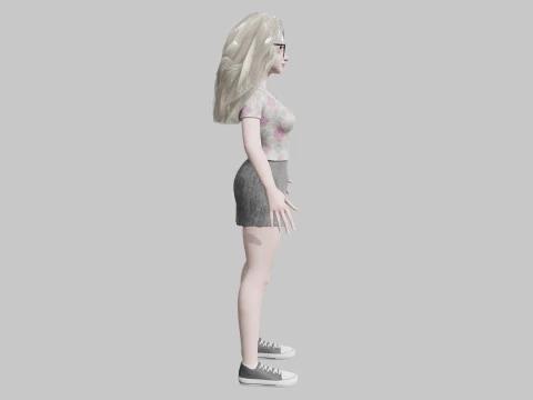 Cute blond Woman V35174 3D Model