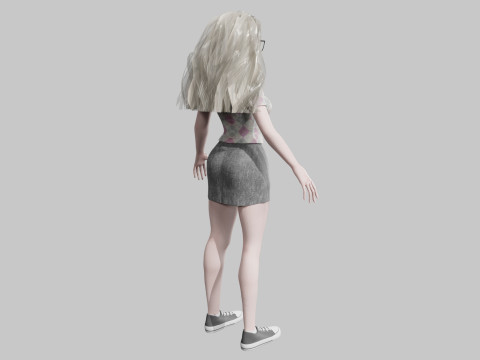 Cute blond Woman V35174 3D 모델