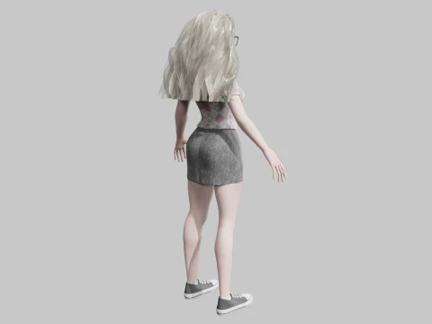 Cute blond Woman V35174 3D Model