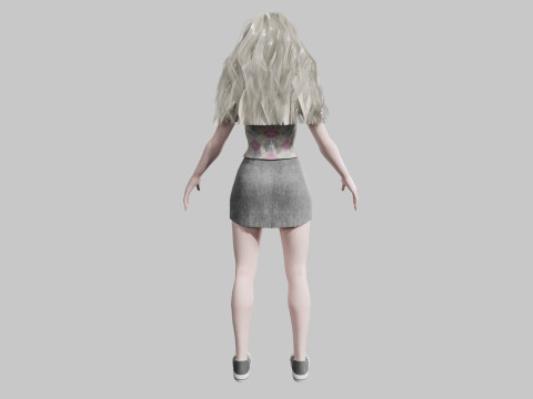 Cute blond Woman V35174 3D 모델