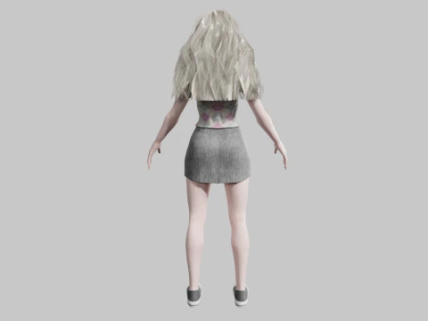 Cute blond Woman V35174 3D Model