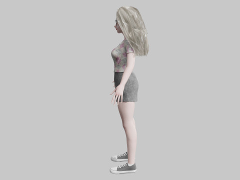 Cute blond Woman V35174 3D 모델