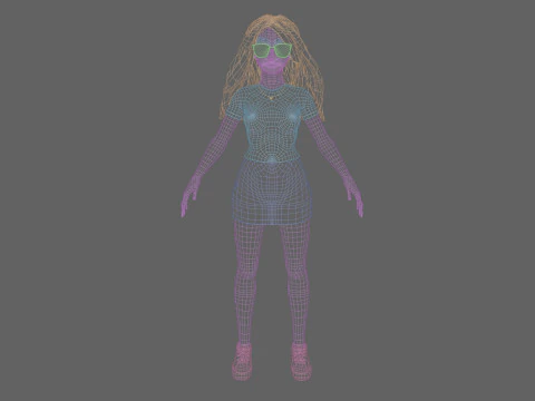 Cute blond Woman V35174 3D Model