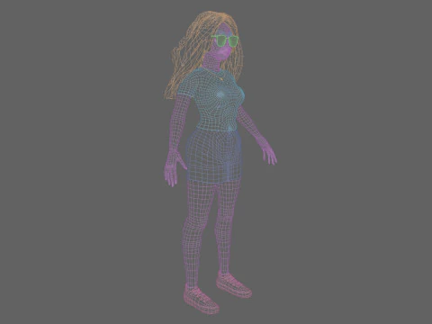Cute blond Woman V35174 3D Model