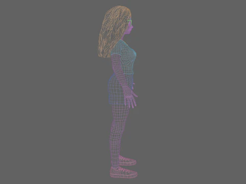 Cute blond Woman V35174 3D Model