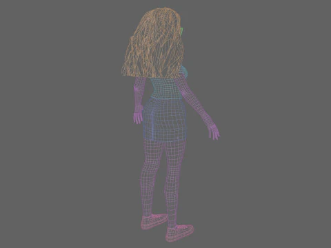 Cute blond Woman V35174 3D Model