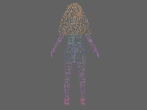 Cute blond Woman V35174 3D Model