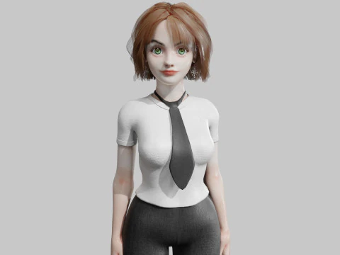 귀여운 비즈니스우먼 V38339 3D 모델