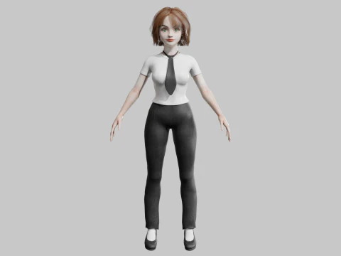 Cute business Woman V38339 3D Model