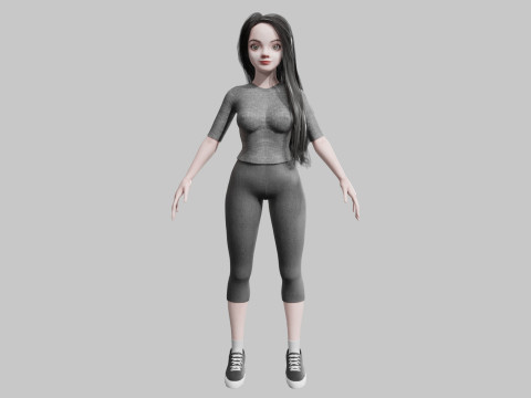 Cute cool woman V40840 3D Model