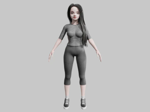 Cute cool woman V40840 3D Model