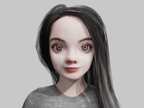 Cute cool woman V40840 3D Model