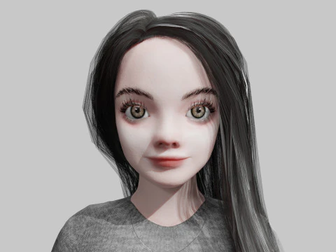 Cute cool woman V40840 3D Model