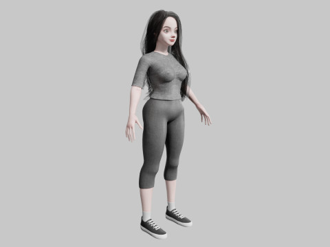 Cute cool woman V40840 3D Model