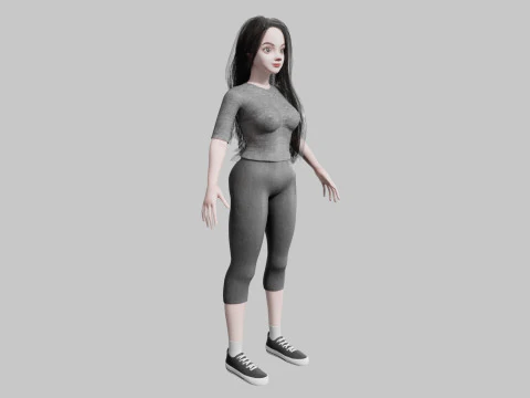 Cute cool woman V40840 3D Model