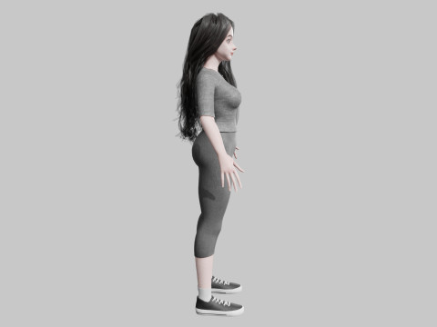 Cute cool woman V40840 3D Model