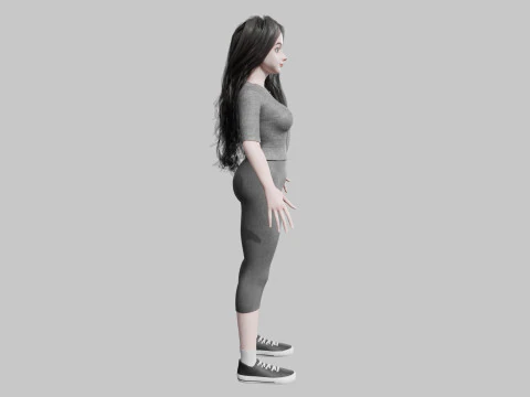 Cute cool woman V40840 3D Model