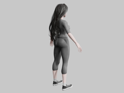 Cute cool woman V40840 3D Model