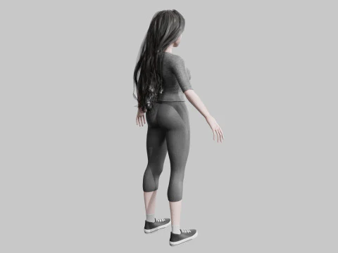 Cute cool woman V40840 3D Model