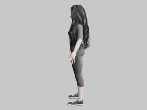 Cute cool woman V40840 3D Model