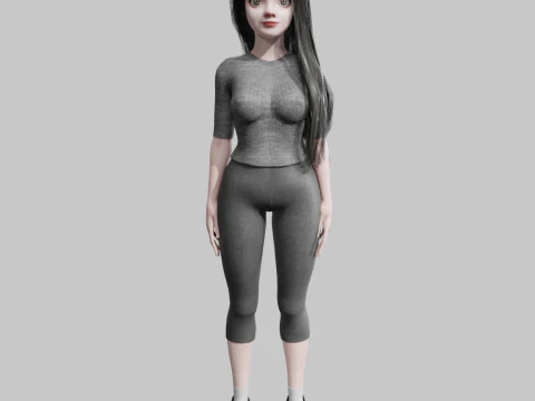 Cute cool woman V40840 3D Model