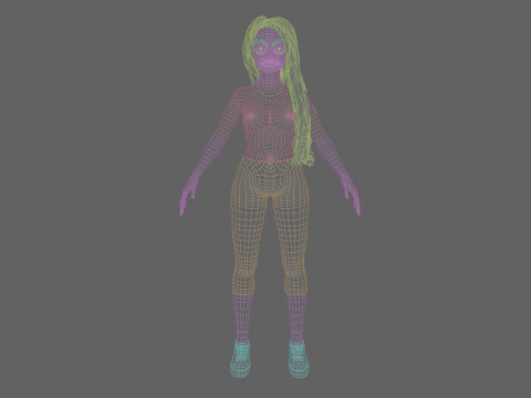 Cute cool woman V40840 3D Model
