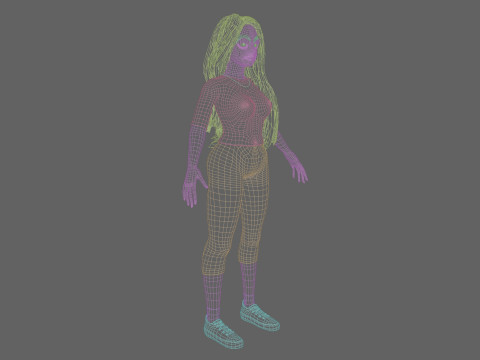 Cute cool woman V40840 3D Model