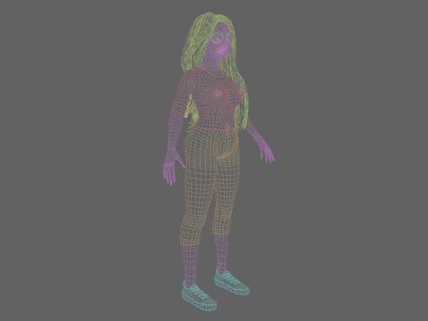 Cute cool woman V40840 3D Model
