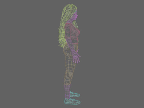 Cute cool woman V40840 3D Model