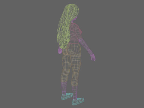Cute cool woman V40840 3D Model