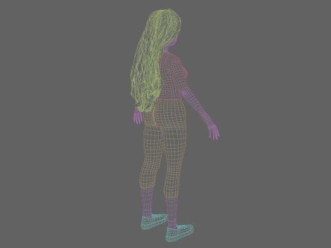 Cute cool woman V40840 3D Model