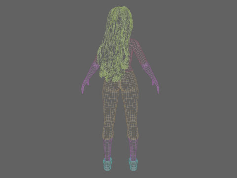 Cute cool woman V40840 3D Model