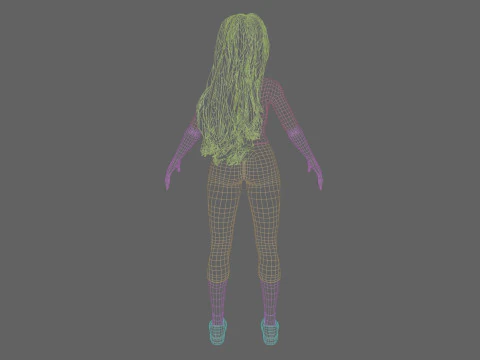 Cute cool woman V40840 3D Model