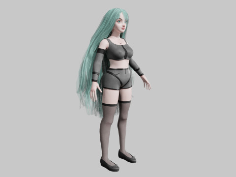 Cute stylized woman V35552 3D 模型
