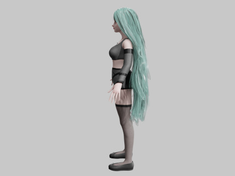 Cute stylized woman V35552 3D 模型