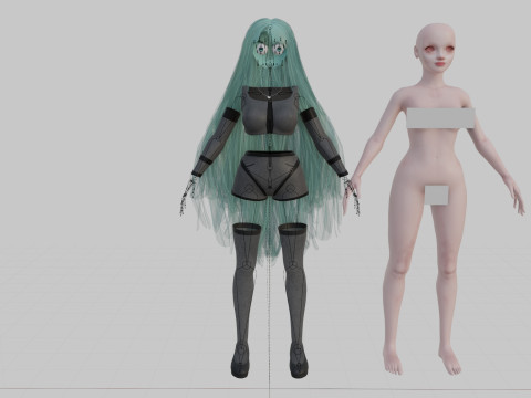 Cute stylized woman V35552 3D 模型