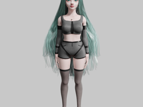 Cute stylized woman V35552 3D 模型
